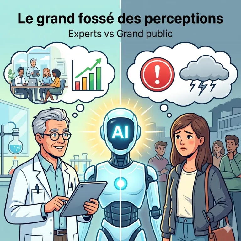 L'avenir de l'IA divise : Le grand fossé entre l'optimisme des experts et la méfiance du grand public